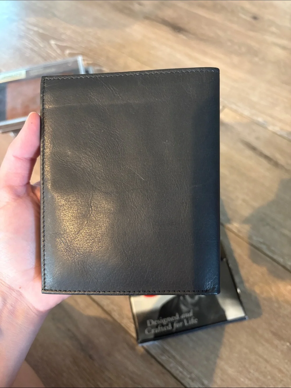 Rolfs Black Leather Men's Bifold Wallet